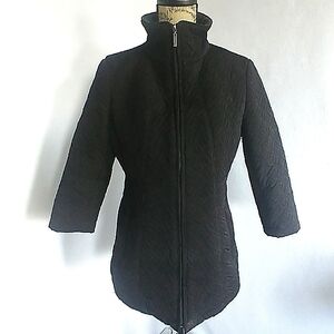 GALLERY Black Quilted Jacket Coat